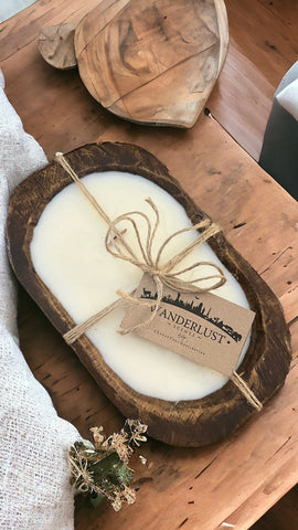 Wood Dough Bowl Soy Candle - Hometown