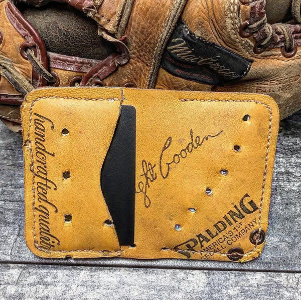 Repurposed Baseball Glove Leather Wallet Handcrafted From Old