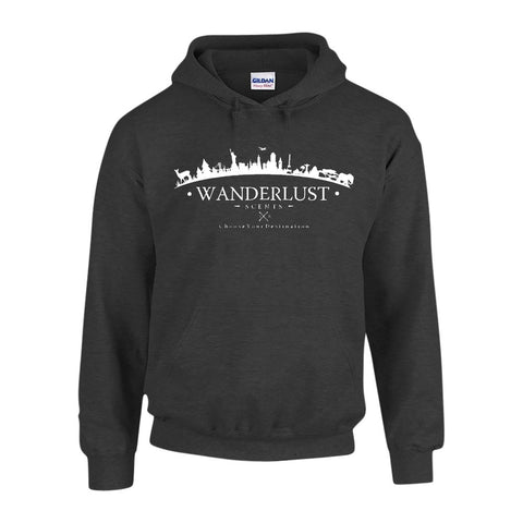 Wanderlust Logo Unisex Hooded Sweatshirt - Dark Heather
